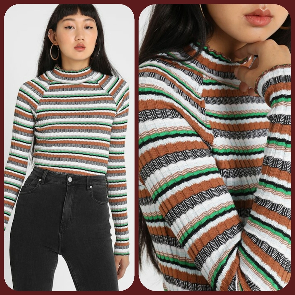 Free People Mirror Tee Cropped Ribbed Retro top - Picture 4 of 16